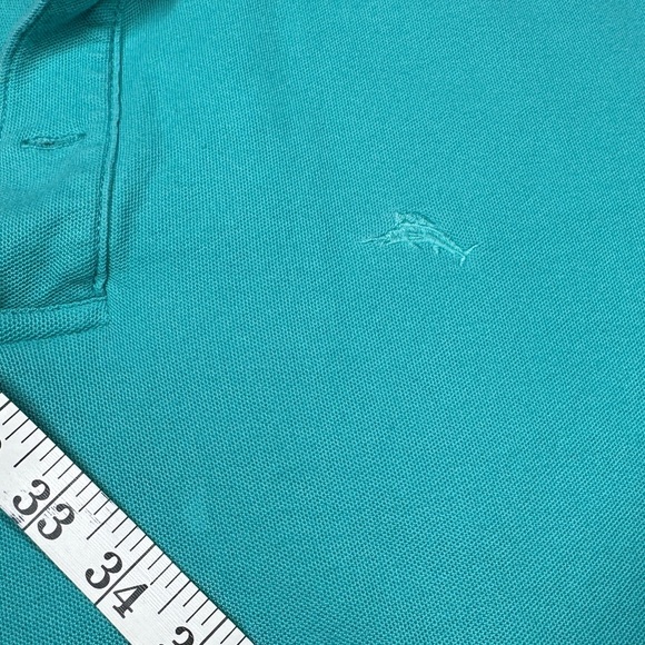 Tommy Bahama Men’s Turquoise Blue 100% Cotton Polo Embroidered Chest Shirt XL - Picture 3 of 16